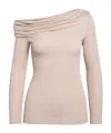 Givenchy One-shoulder Draped Sweater In Nude