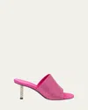 Givenchy Strass 4g Slim Cube-heel Mule Sandals In Neon Pink