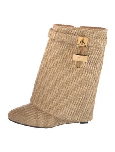 Pre-owned Givenchy Straw Boots In Neutrals