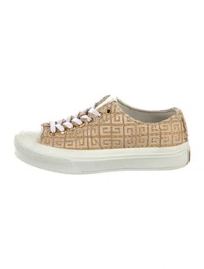 Pre-owned Givenchy Straw Printed Sneakers In White