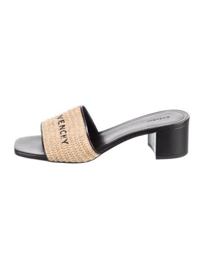 Pre-owned Givenchy Straw Slides In Neutral