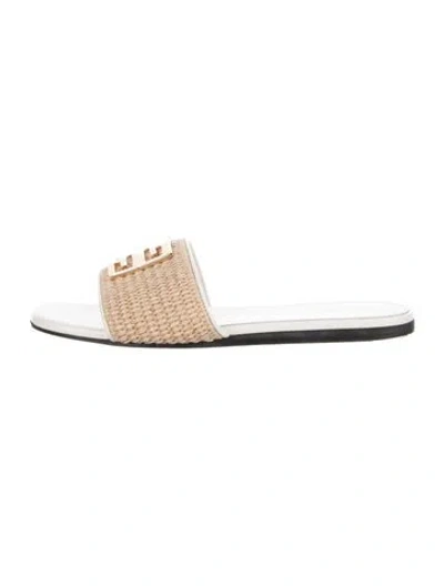 Pre-owned Givenchy Straw Slides In Neutrals