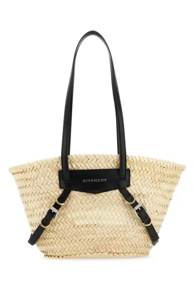 Givenchy Straw Small Voyou Basket Shopping Bag In Brown