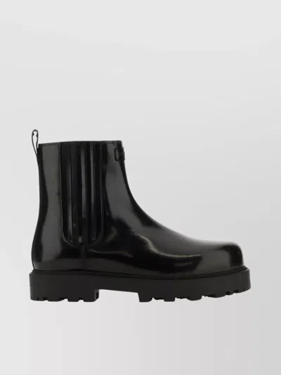 Givenchy Streamlined Leather Ankle Boots In Black