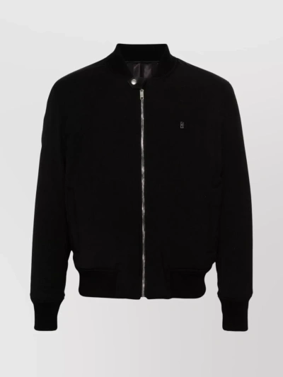 Givenchy Streamlined Ribbed Collar Jacket In Black