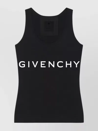Givenchy Logo Cotton Tank Top In Black