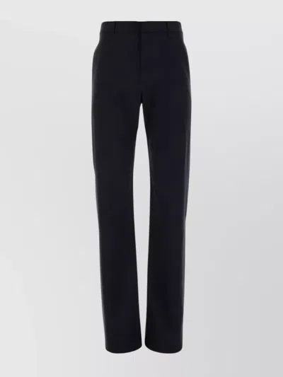 Givenchy Streamlined Wool Blend Trousers In Blue