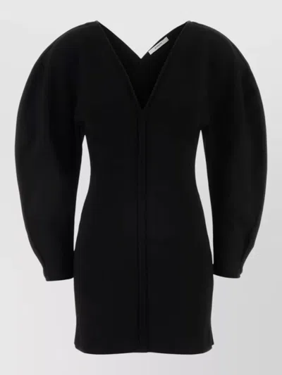 Givenchy Stretch Cocoon Mini Dress V Neckline In Black