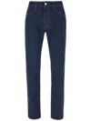 Givenchy Stretch Cotton Denim Trousers With Slant And Slit Pockets In Blue