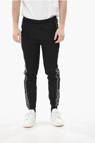 Givenchy Stretch-fabric Joggers With Logo Side Bands In Black