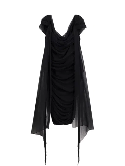 GIVENCHY STRETCH VISCOSE DRESS WITH DRAPERY