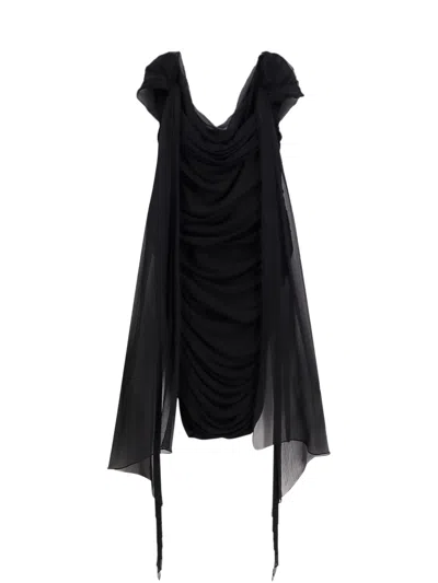 Givenchy Stretch Viscose Dress With Drapery In Black