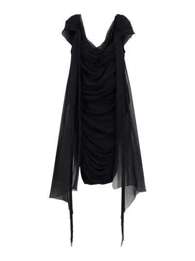 GIVENCHY STRETCH VISCOSE DRESS WITH DRAPERY