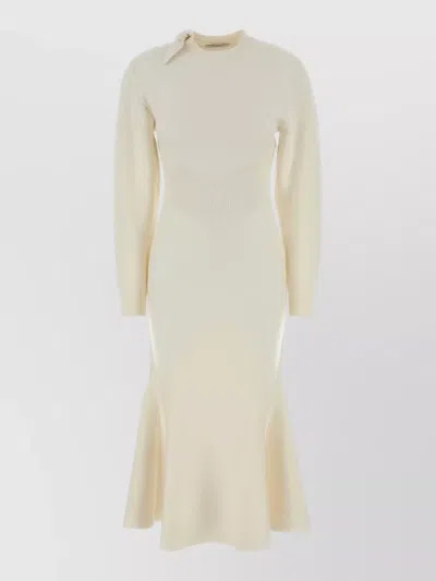 Givenchy Stretch Wool Blend Dress Flared Hem In Neutral