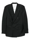 Givenchy Stripe-pattern Double-breasted Blazer In Black