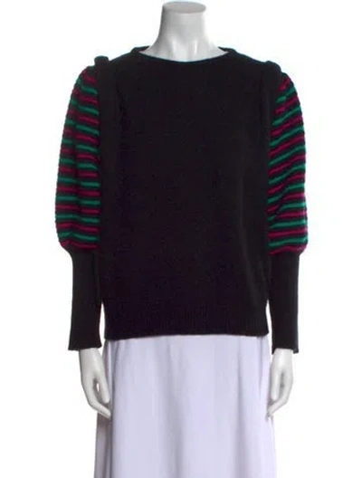 Pre-owned Givenchy Striped Bateau Neckline Sweater In Black