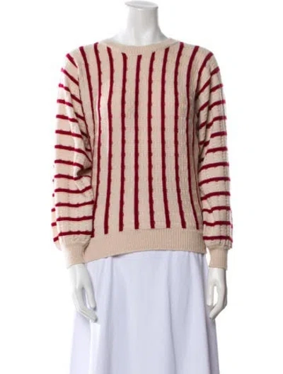 Pre-owned Givenchy Striped Bateau Neckline Sweater In Neutral