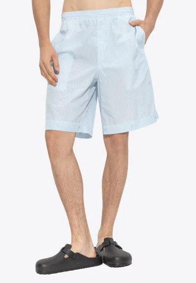 Givenchy Striped Bermuda Shorts In Light Blue