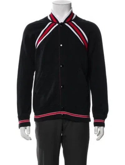 Pre-owned Givenchy Striped Bomber Jacket In Black