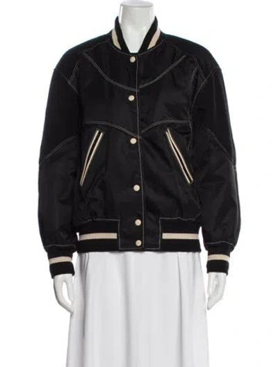 Pre-owned Givenchy Striped Bomber Jacket In Black