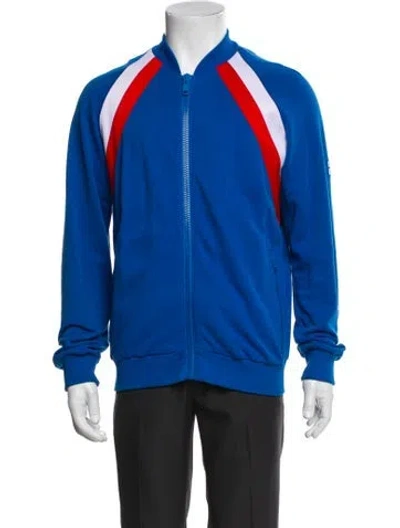 Pre-owned Givenchy Striped Bomber Jacket In Blue