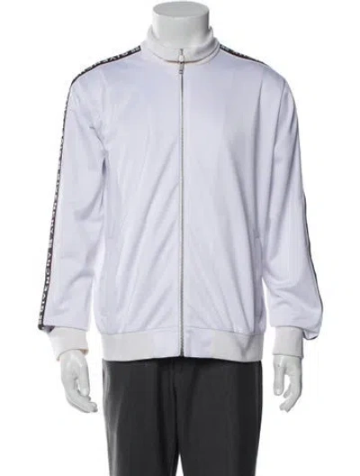 Pre-owned Givenchy Striped Bomber Jacket In White