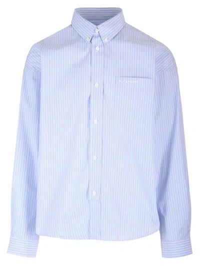 Givenchy Striped Button-down Shirt In Azzurro