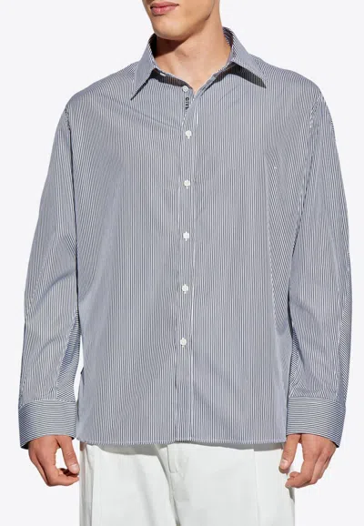 Givenchy Striped Buttoned Shirt In Gray
