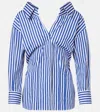 Givenchy Long Sleeve Striped Shirt Buttoned Cuffs Collar In Blue