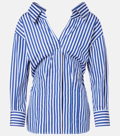 Givenchy Long Sleeve Striped Shirt Buttoned Cuffs Collar In Blue