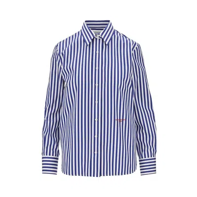 Givenchy Striped Cotton Poplin Shirt In Blue