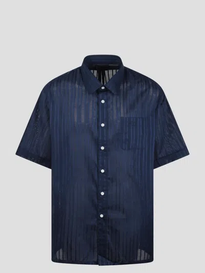 Givenchy Striped Cotton Voile Shirt In Blue