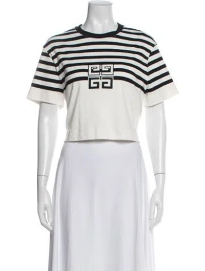 Pre-owned Givenchy Striped Crew Neck Crop Top W/ Tags In White