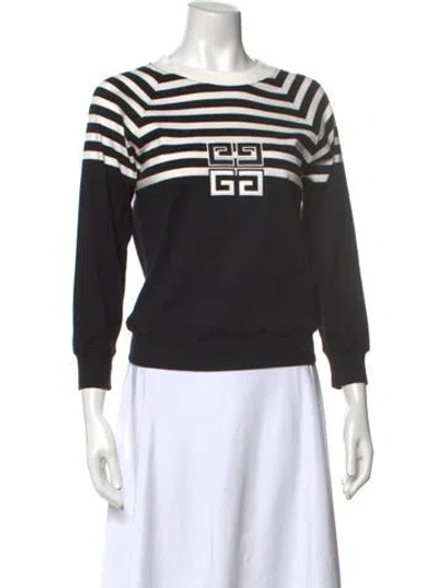 Pre-owned Givenchy Striped Crew Neck Sweater In Black