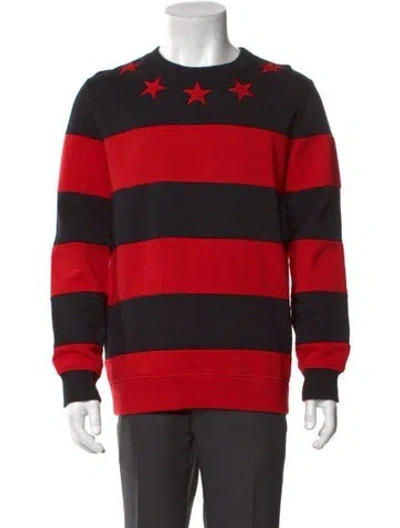 Pre-owned Givenchy Striped Crew Neck Sweatshirt In Black