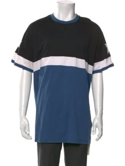 Pre-owned Givenchy Striped Crew Neck T-shirt In Blue