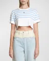 GIVENCHY STRIPED CROP T-SHIRT
