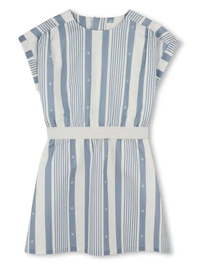 Givenchy Kids' Girl's 4g Jacquard Striped Dress In Blue