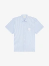 GIVENCHY STRIPED GIVENCHY CREST SHIRT IN COTTON