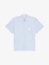 Givenchy Striped  Crest Shirt In Cotton In Light Blue