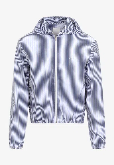 GIVENCHY STRIPED LOGO MONOGRAM ZIP-UP JACKET
