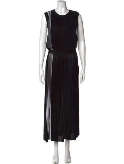 Pre-owned Givenchy Striped Long Dress In Black