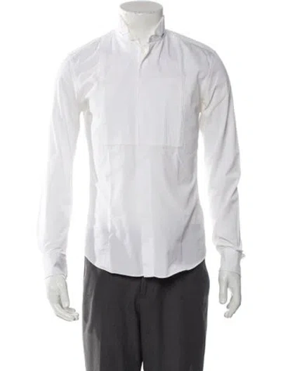 Pre-owned Givenchy Striped Long Sleeve Dress Shirt In White