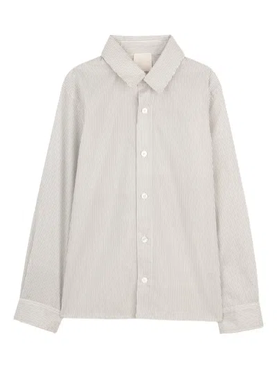 Givenchy Kids' Striped Long-sleeved Shirt In Neutral