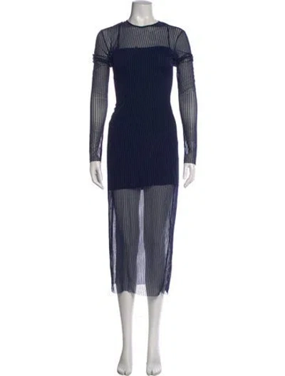 Pre-owned Givenchy Striped Midi Length Dress In Blue