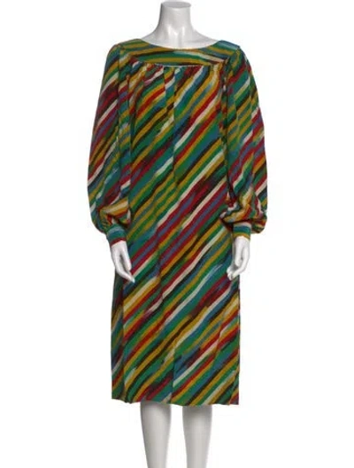 Pre-owned Givenchy Striped Midi Length Dress In Multi