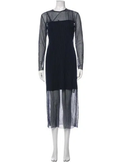 Pre-owned Givenchy Striped Midi Length Dress W/ Tags In Blue