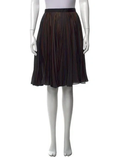 Pre-owned Givenchy Striped Midi Length Skirt In Black