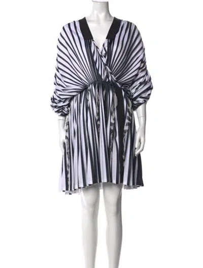Pre-owned Givenchy Striped Mini Dress In Black/white