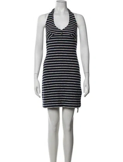 Pre-owned Givenchy Striped Mini Dress In Blue